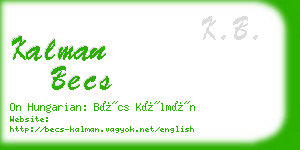 kalman becs business card